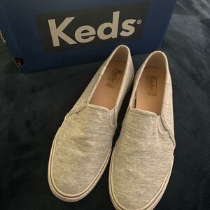 Keds Double Decker Jersey Gray Slip-On Shoes